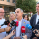 El secretario general de Junts, Jordi Turull, y el candidato de Junts a la alcaldía de Barcelona, Jordi Martí, en declaraciones a los medios EUROPA PRESS