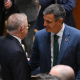 El presidente del Gobierno, Pedro Sánchez (d), durante un encuentro de la ONU, a 21 de septiembre de 2026, en Nueva York (Estados Unidos).  Pool Moncloa/Borja Puig de la Bellacasa