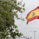 Vista de la bandera más grande de España, situada en el nuevo circuito Madring, en Ifema.  Eduardo Parra - Europa Press