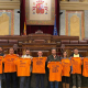 Representantes del comité de empresa de Hitachi Energy y el portavoz de IU en el Congreso y diputado de Sumar por Córdoba, Enrique Santiago (centro), en un encuentro que mantuvieron en el Congreso de los Diputados. CCOO