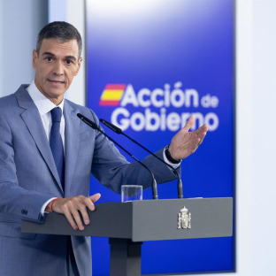 El presidente del Gobierno, Pedro Sánchez, durante una rueda de prensa posterior al Consejo de Ministros, en el Palacio de la Moncloa Eduardo Parra - Europa Press