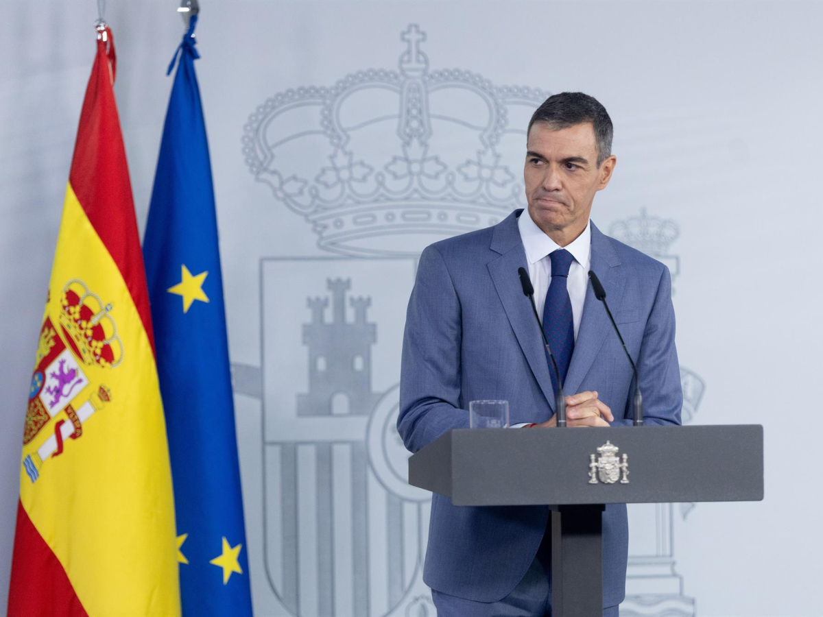 Gobernuko presidentea, Pedro Sánchez, Ministroen Kontseiluaren ondorengo prentsaurreko batean Eduardo Parra - Europa Press