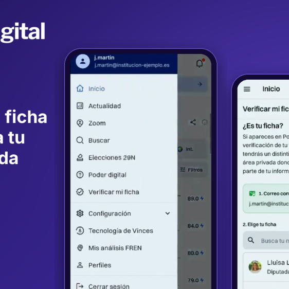 La opción "Verificar mi ficha" está en el menú de Poder Digital, disponible para usuarios registrados
