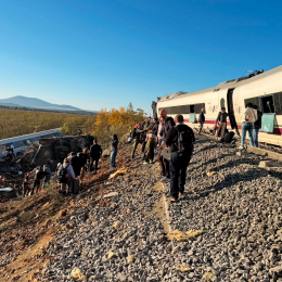 Imagen del accidente en Urda entre un Iryo y un AVE, tomada por uno de los pasajeros