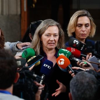 La delegada del Gobierno contra la Violencia de Género, Victoria Rosell, ofrece declaraciones a los medios. Fuente EFE