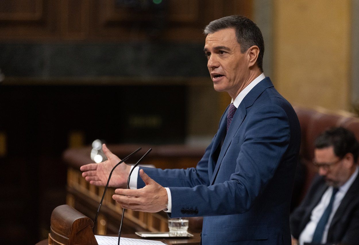 El presidente del Gobierno en funciones y candidato a la reelección, Pedro Sánchez, interviene durante la segunda sesión del debate de investidura de Pedro Sánchez como presidente de Gobierno, en el Congreso de los Diputados. Fuente Eduardo Parra/ Europa El presidente del Gobierno en funciones y candidato a la reelección, Pedro Sánchez, interviene durante la segunda sesión del debate de investidura de Pedro Sánchez como presidente de Gobierno, en el Congreso de los Diputados. Fuente Eduardo Parra/ Europa