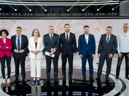 Debate electoral entre los portavoces de los siete partidos con grupo parlamentario propio en el Congreso