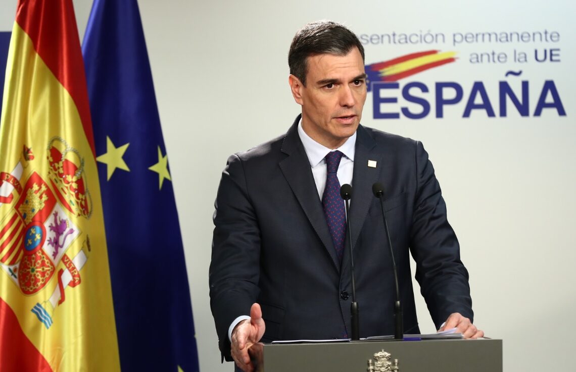 El presidente del Gobierno, Pedro Sánchez, comparece en La Moncloa. Fuente La Moncloa