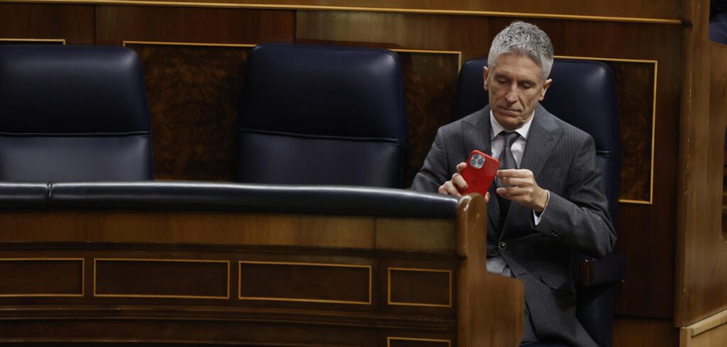 El ministro de Interior, Fernando Grande-Marlaska, durante una sesión de control al Gobierno. Fuente EFE.