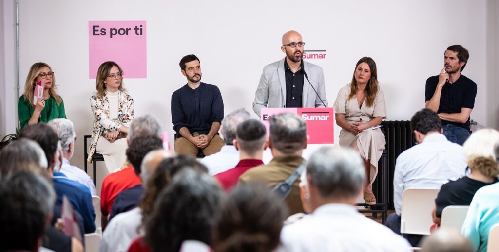 Fotografía de la presentación del programa electoral de Sumar. Fuente Sumar