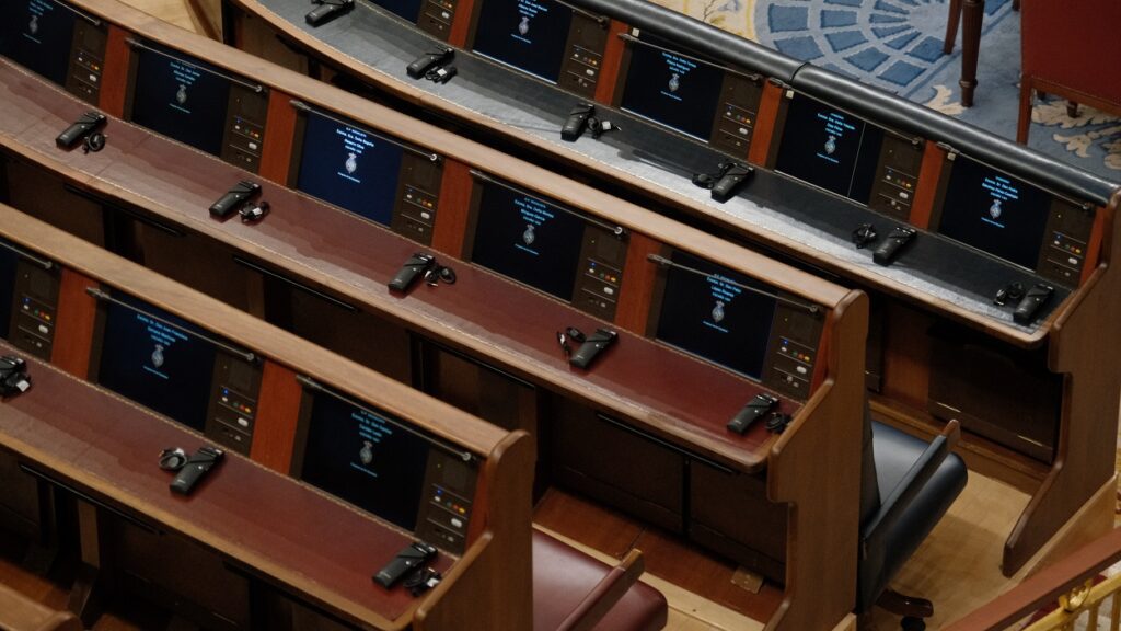 Vista general de los escaños del Congreso de los Diputados