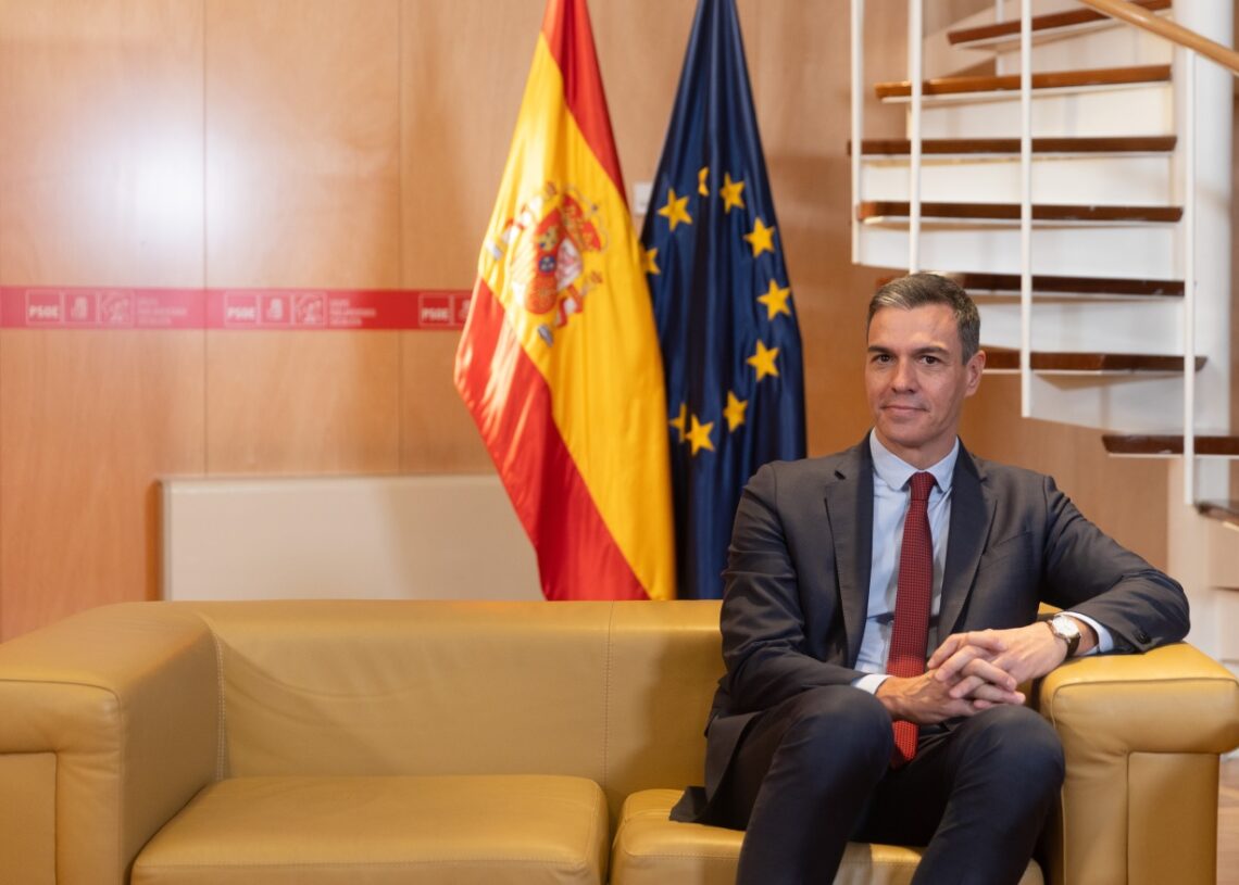 El presidente del Gobierno en funciones, Pedro Sánchez durante su ronda de contactos. Fuente Eduardo Parra / Europa Press.