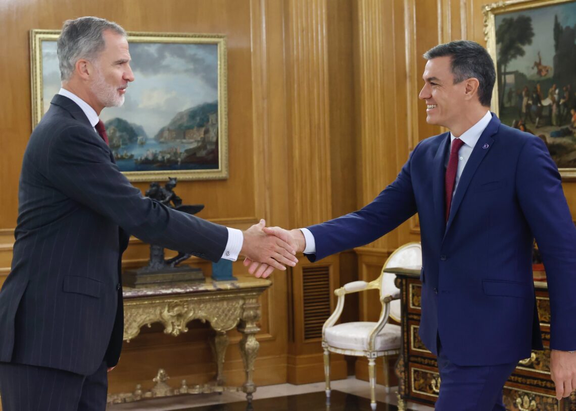 Felipe VI recibe a Pedro Sánchez en el marco de la ronda de contactos. Fuente Casa Real