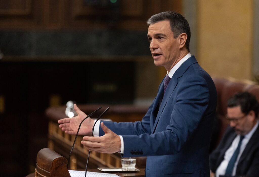 El presidente del Gobierno en funciones y candidato a la reelección, Pedro Sánchez, interviene durante la segunda sesión del debate de investidura de Pedro Sánchez como presidente de Gobierno, en el Congreso de los Diputados. Fuente Eduardo Parra/ Europa Press