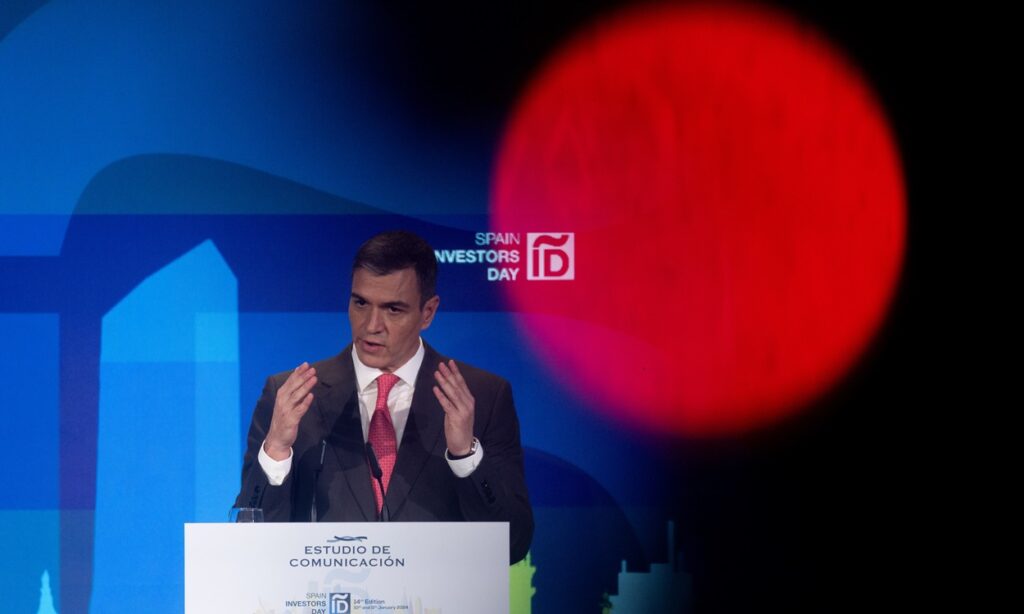 El presidente del Gobierno, Pedro Sánchez, interviene durante la segunda y última jornada de la XIV edición de Spain Investors Day, en el Hotel Mandarin Oriental Ritz. Fuente Eduardo Parra/ EuropaPress.