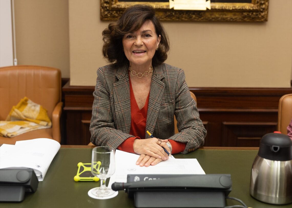 La exdiputada y exvicepresidenta del Gobierno Carmen Calvo, preside la Comisión de Igualdad en el Congreso, el 12 de diciembre de 2022 | EDUARDO PARRA (EUROPA PRESS)