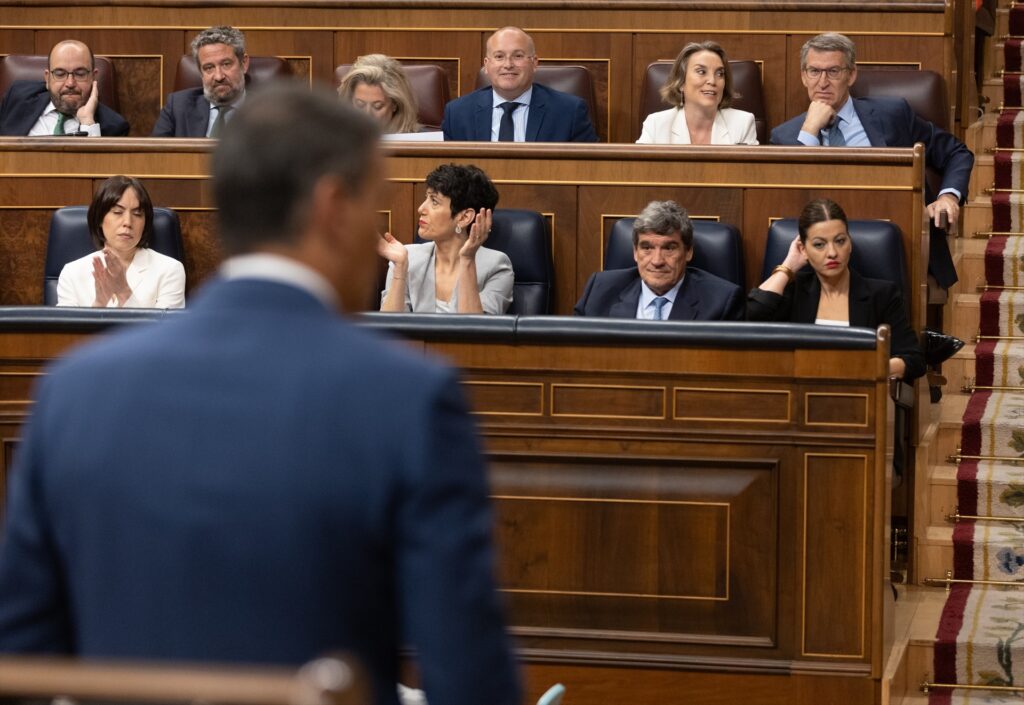 El presidente del Gobierno, Pedro Sánchez, interviene durante una sesión de control, en el Congreso de los Diputados | EDUARDO PARRA (EUROPA PRESS).