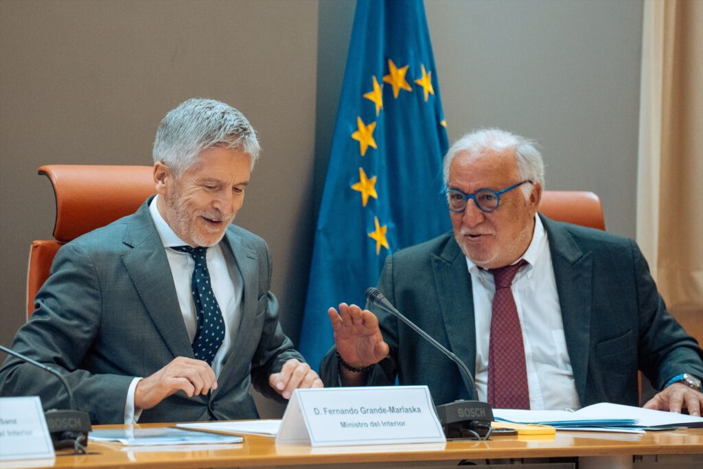 El ministro del Interior, Fernando Grande-Marlaska, y el director general de Tráfico, Pere Navarro, en una imagen de archivo | GABRIEL LUENGAS (EUROPA PRESS).