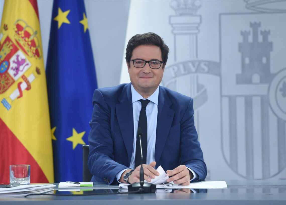 El ministro de Transformación Digital, Óscar López, durante la rueda de prensa posterior a la reunión del Consejo de Ministros del 22 de octubre de 2024 | GUSTAVO VALIENTE (EUROPA PRESS)