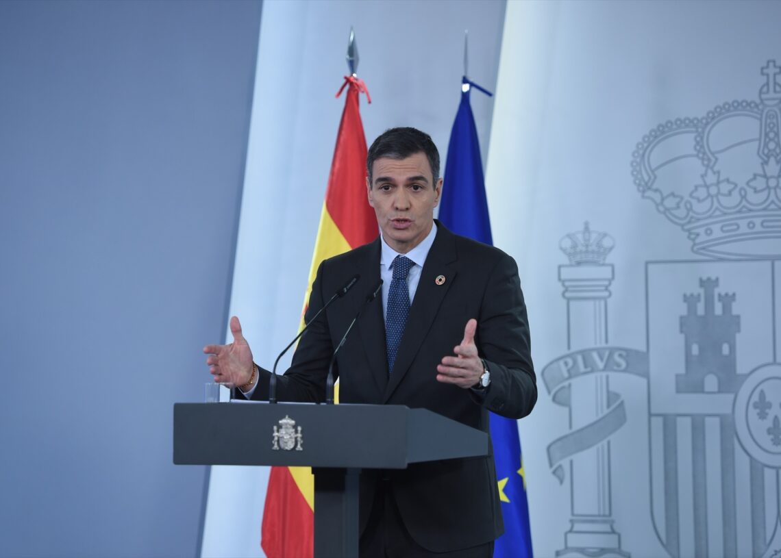 El presidente del Gobierno, Pedro Sánchez, durante una rueda de prensa tras el Consejo de Ministros, en Moncloa, a 28 de enero de 2025, en Madrid | Gustavo Valiente / Europa Press