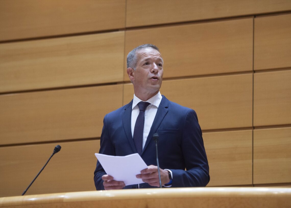 Ander Gil durante su discurso tras ser elegido nuevo presidente del Senado, el 12 de julio de 2021 | ALBERTO ORTEGA (EUROPA PRESS)