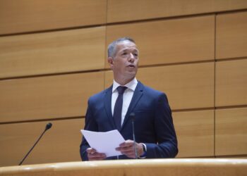 Ander Gil durante su discurso tras ser elegido nuevo presidente del Senado, el 12 de julio de 2021 | ALBERTO ORTEGA (EUROPA PRESS)