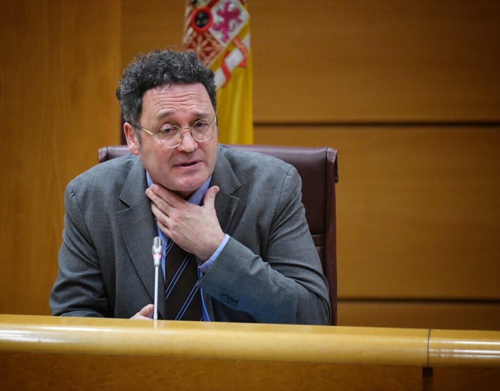 Imagen de archivo del Fiscal General del Estado, Álvaro García Ortiz, durante su comparecencia en la Comisión de Justicia, en el Senado | Fernando Sánchez (Europa Press).