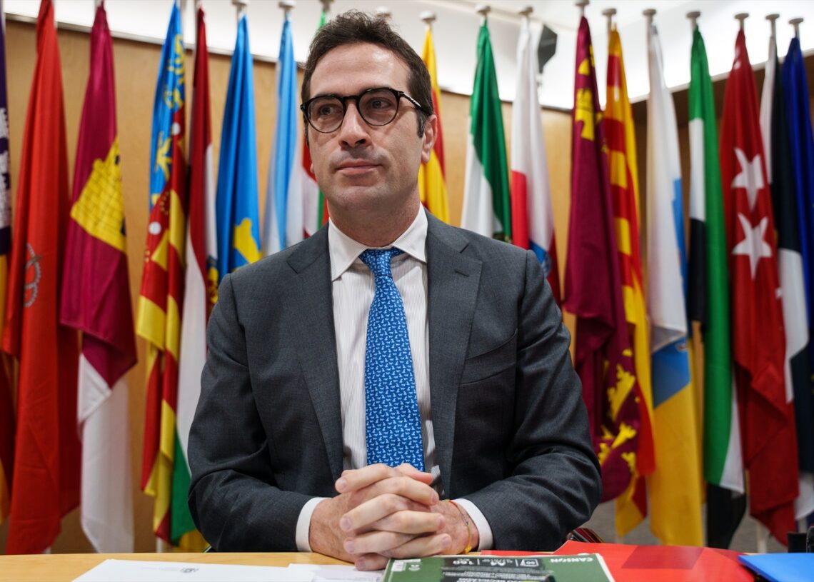 El ministro de Economía, Carlos Cuerpo, durante el Consejo Interterritorial de Internacionalización, en la sede del Ministerio, a 19 de mayo de 2025, en Madrid (España) | Matías Chiofalo (Europa Press).