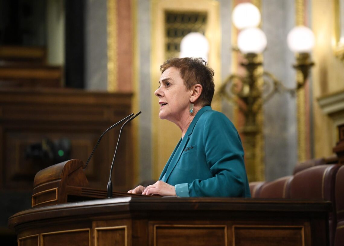 La portavoz de EH Bildu en el Congreso de los DIputados, Mertxe Aizpurua, durante una sesión plenaria en el Congreso de los Diputados, a 24 de junio de 2025, en Madrid (España). Fernando Sánchez - Europa Press