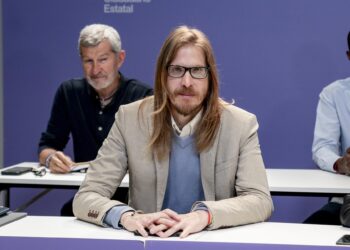 Archivo - El secretario de Organización y portavoz de Podemos, Pablo Fernández, durante una reunión del Consejo Ciudadano Estatal de Podemos, en la sede de Podemos, a 17 de mayo de 2024, en Madrid (España).A. Pérez Meca - Europa Press - Archivo