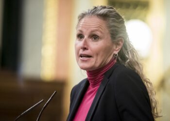 La diputada del PSOE Montse Mínguez interviene durante una sesión plenaria en el Congreso de los Diputados | A. PÉREZ MECA