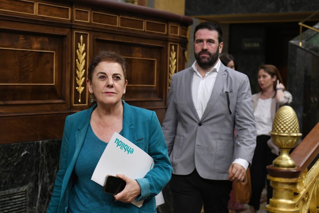 La portavoz de EH Bildu en el Congreso de los Diputados, Mertxe Aizpurua, durante una sesión plenaria en el Congreso de los Diputados | Fernando Sánchez (Europa Press).