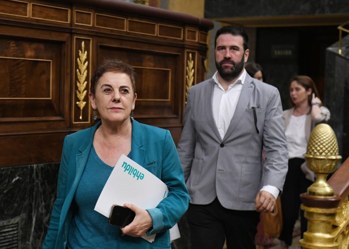 La portavoz de EH Bildu en el Congreso de los Diputados, Mertxe Aizpurua, durante una sesión plenaria en el Congreso de los Diputados | Fernando Sánchez (Europa Press).