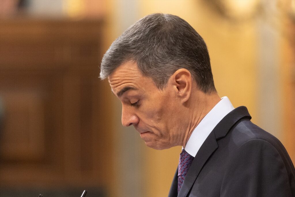 El presidente del Gobierno, Pedro Sánchez, interviene durante un pleno extraordinario, en el Congreso de los Diputados | Eduardo Parra (Europa Press).