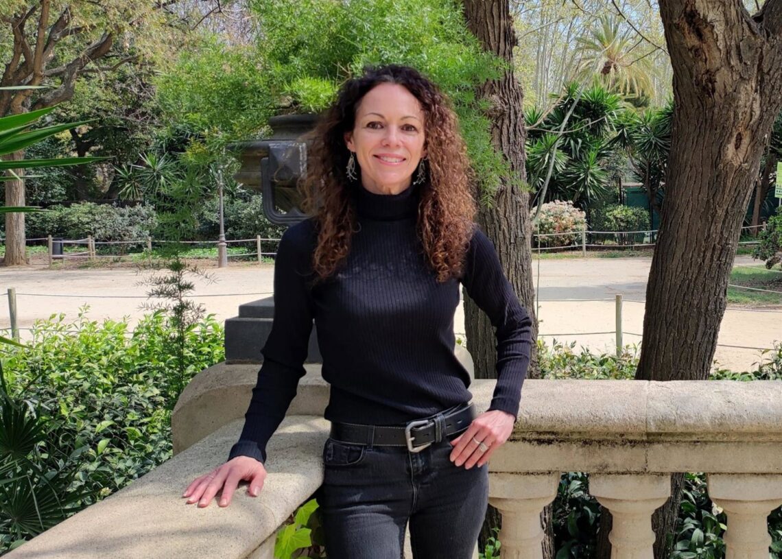 La candidata a coordinadora autonómica de Podem Catalunya y exsecretaria de organización del partido, María Pozuelo, en una entrevista de Europa Press.EUROPA PRESS