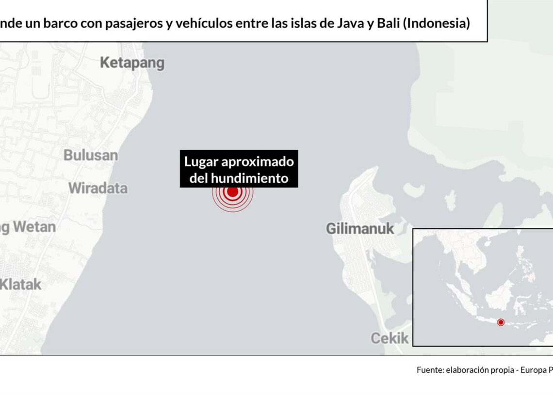 Aumentan a 4 los muertos tras hundirse un barco con pasajeros y vehículos entre las islas de Java y Bali (Indonesia)Europa Press