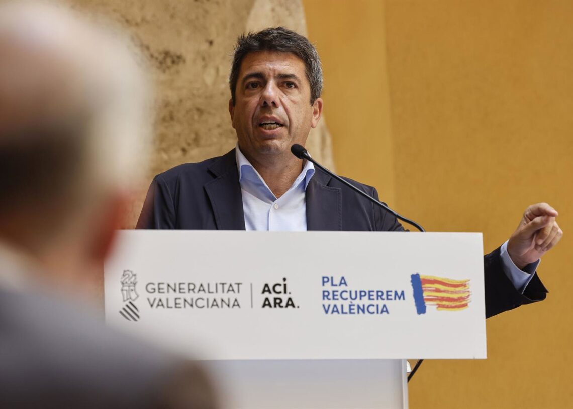 El president de la Generalitat valenciana, Carlos Mazón, en la sede de la Confederación Cooperativas CV (Concoval), en ValenciaRober Solsona - Europa Press