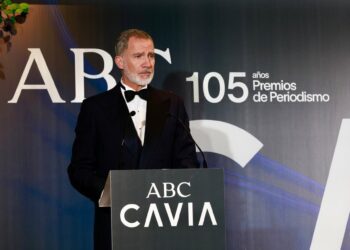 El Rey defiende un periodismo veraz y crítico en la 105ª edición de los Premios de ABC 'Mariano de Cavia', 'Luca de Tena' y 'Mingote'.CASA DE S.M. EL REY