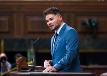 Archivo - El portavoz de ERC, Gabriel Rufián, interviene durante la primera sesión del debate de investidura de Pedro Sánchez como presidente de Gobierno, en el Congreso de los Diputados, a 15 de noviembre de 2023, en Madrid (España). Gustavo Valiente - Europa Press - Archivo