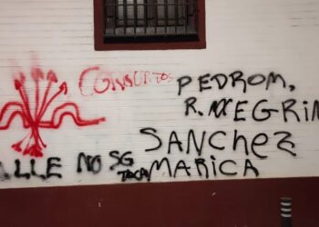 Pintadas en la sede del PSOE-A en Sevilla.PSOE-A