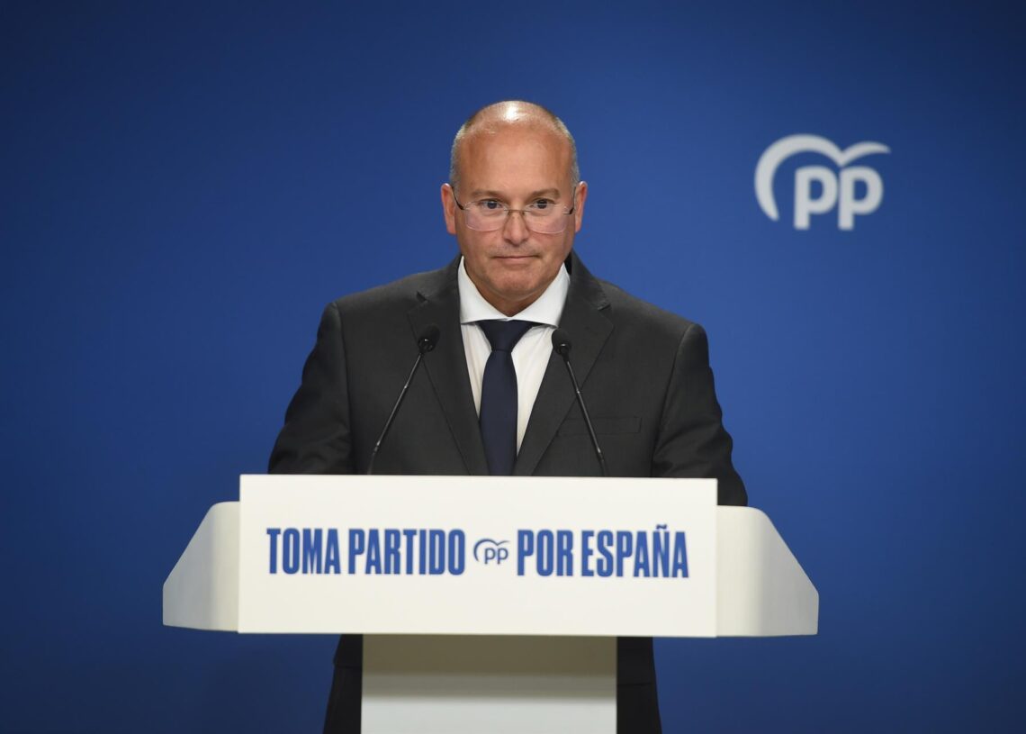 El nuevo secretario general del PP, Miguel Tellado, durante una rueda de prensa posterior a la reunión del Comité de Dirección del PP, en la sede del partido, a 7 de julio de 2025, en Madrid (España). Gustavo Valiente - Europa Press