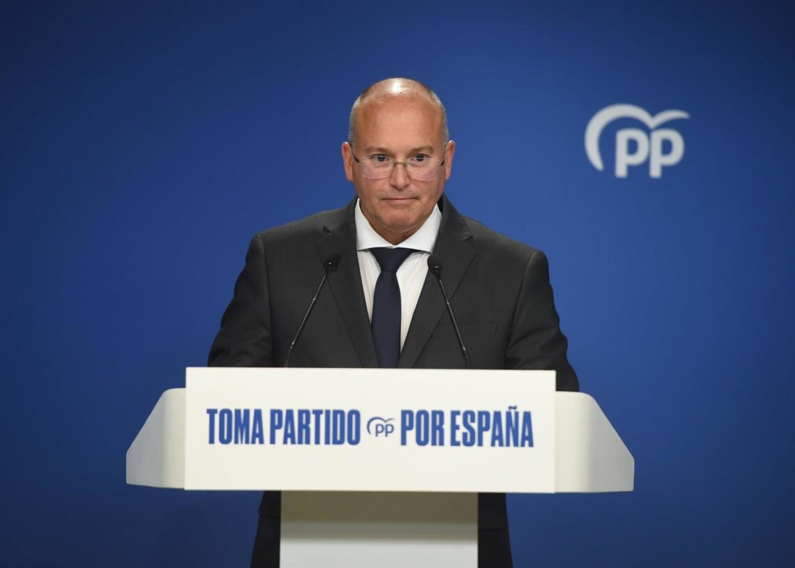 El nuevo secretario general del PP, Miguel Tellado, durante una rueda de prensa posterior a la reunión del Comité de Dirección del PP, en la sede del partido, a 7 de julio de 2025, en Madrid (España). Gustavo Valiente - Europa Press
