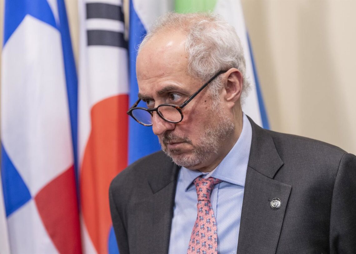 Archivo - El portavoz del secretario general de Naciones Unidas, Stéphane Dujarric, en rueda de prensa (archivo)Europa Press/Contacto/Lev Radin - Archivo