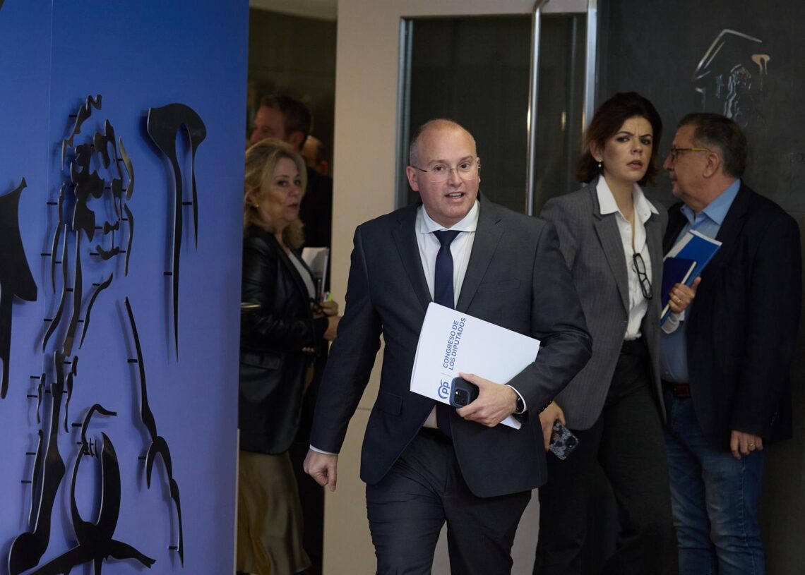Archivo - El portavoz del PP en el Congreso, Miguel Tellado, llega a una rueda de prensa anterior a la Junta de Portavoces, en el Congreso de los Diputados, a 6 de mayo de 2025, en Madrid (España).Jesús Hellín - Europa Press - Archivo