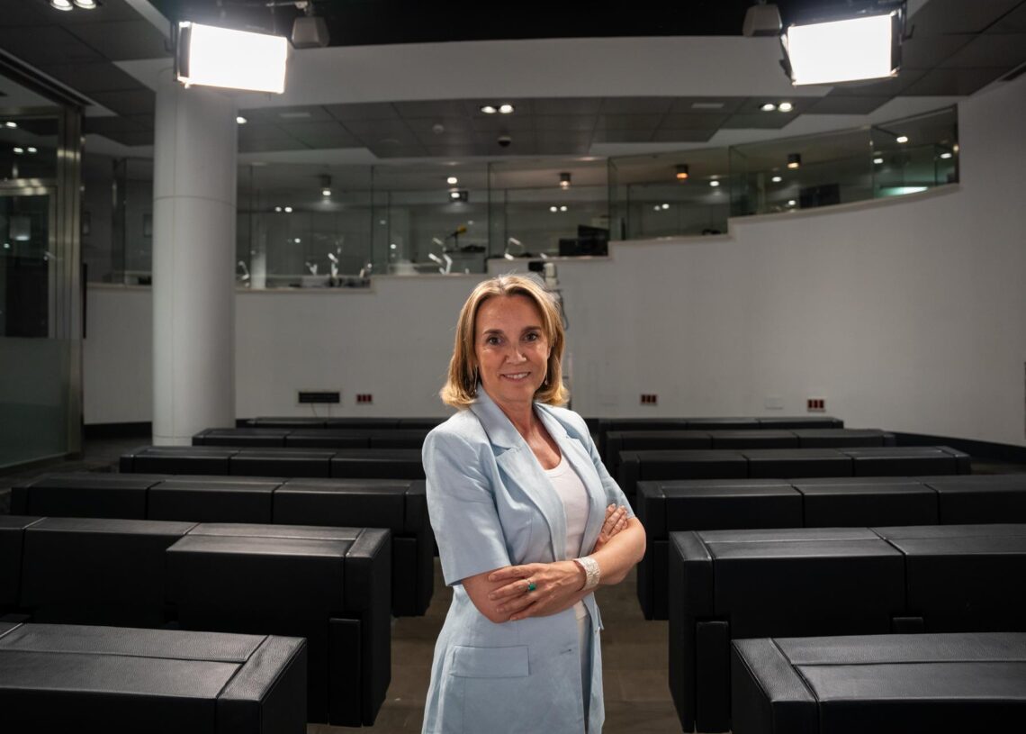 La vicesecretaria de Regeneración Institucional del PP, Cuca Gamarra, durante una entrevista con Europa Press.MARIAS NICOLAS CHIOFALO-EUROPA PRESS