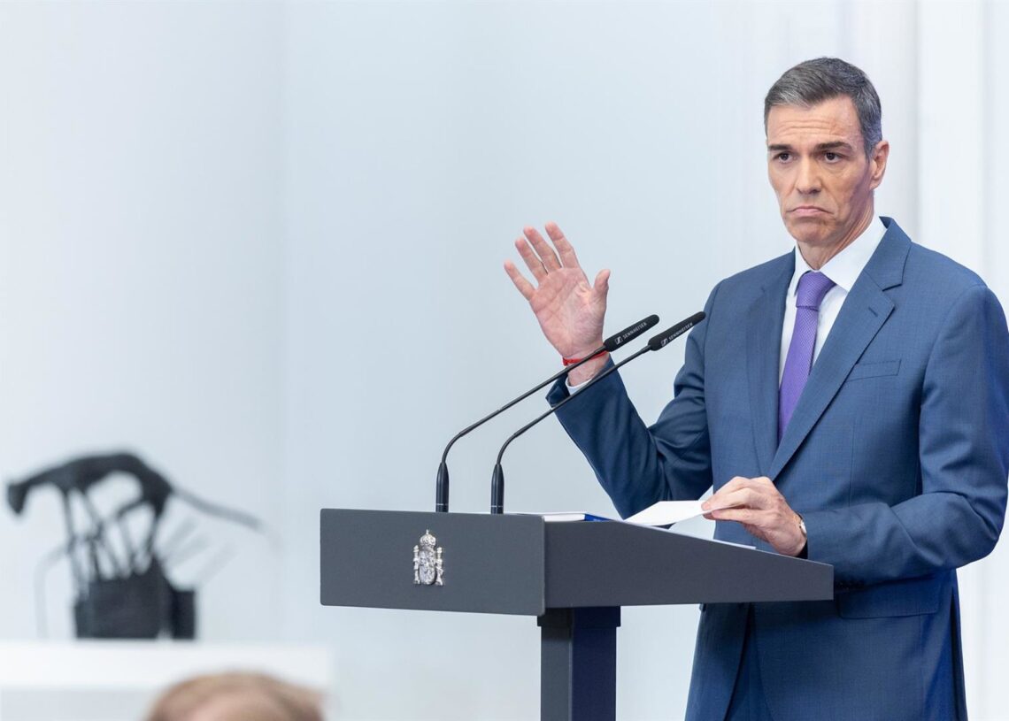 El presidente del Gobierno, Pedro Sánchez, comparece ante los medios de comunicación para hacer balance del curso político, a 28 de julio de 2025, en Madrid (España).Eduardo Parra - Europa Press