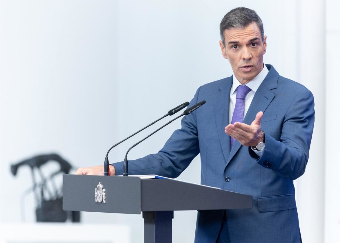 El presidente del Gobierno, Pedro Sánchez, comparece ante los medios de comunicación para hacer balance del curso político, a 28 de julio de 2025, en Madrid (España).Eduardo Parra - Europa Press