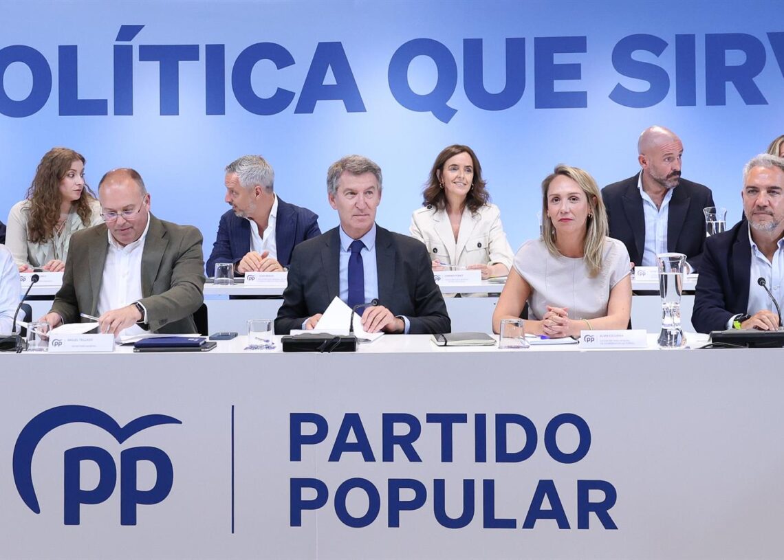 El presidente del Partido Popular, Alberto Núñez Feijóo, preside la reunión del Comité Ejecutivo Nacional del partido, a 28 de julio de 2025, en Madrid (España).Marta Fernández - Europa Press