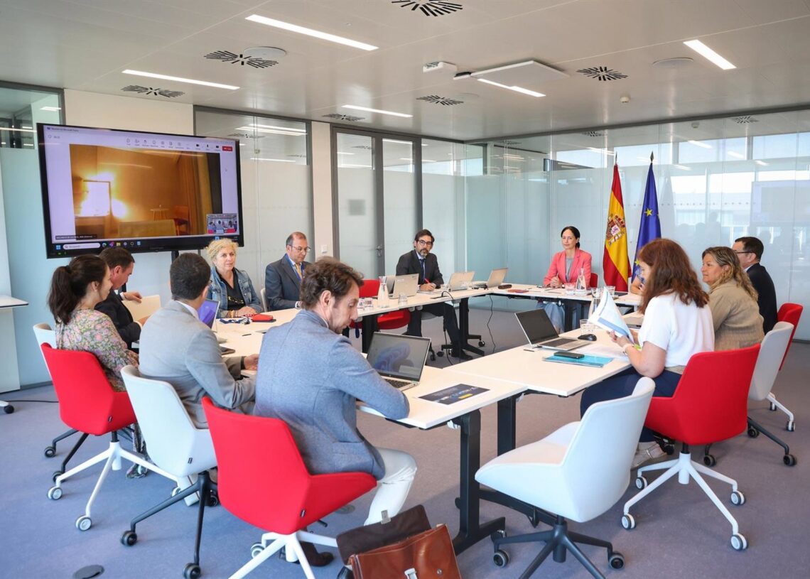 La secretaria de Estado de Función Pública, Clara Mapelli, y las personas titulares de las direcciones generales y organismos públicos adscritos a la Secretaría de Estado en una reunión mantenida con Fedeca.MINISTERIO DE FUNCIÓN PÚBLICA
