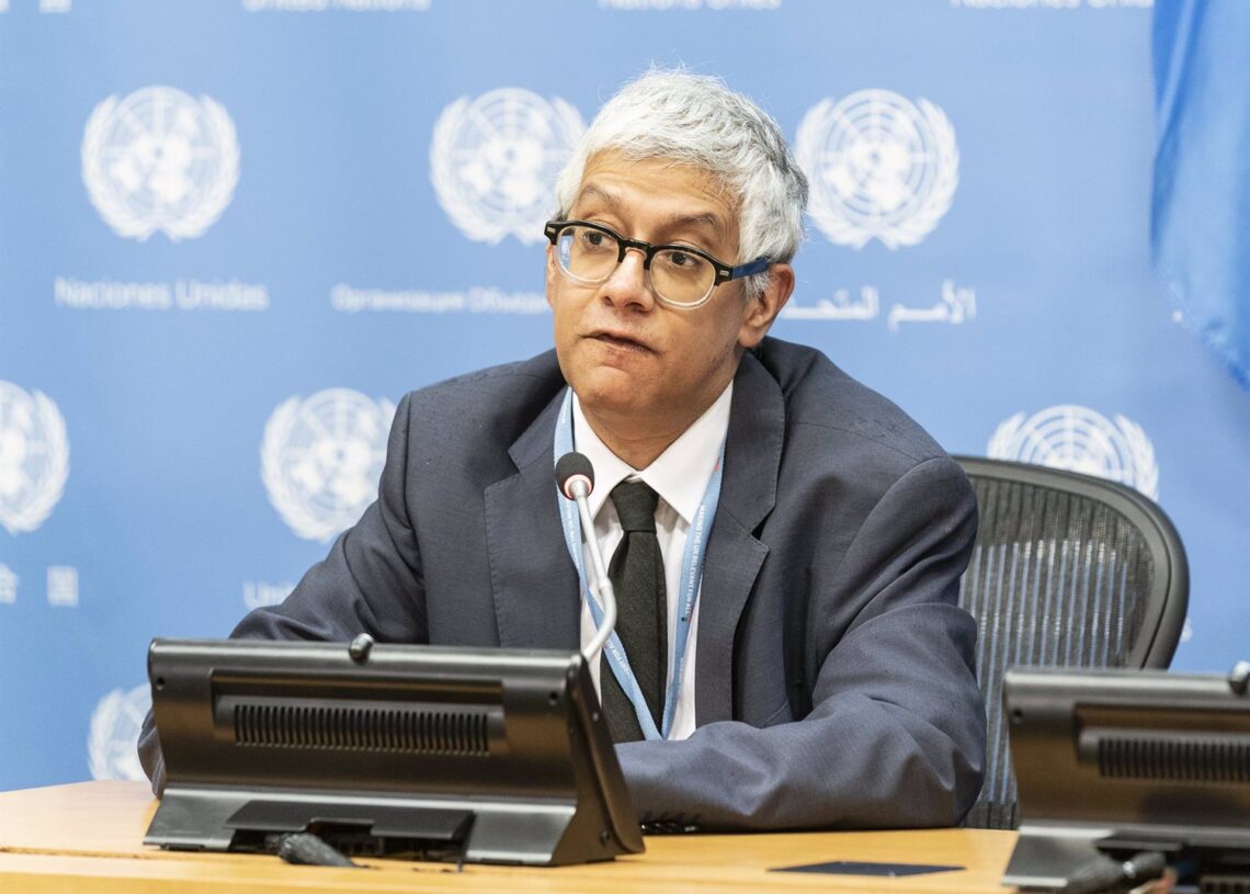 Archivo - El portavoz adjunto del secretario general de Naciones Unidas, Farhan Haq, en una rueda de prensaEuropa Press/Contacto/Lev Radin - Archivo